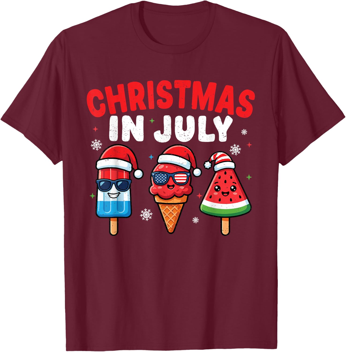Popsicles Ice Cream Christmas in July Women Toddler Boy Kids T-Shirt - T-Shirt | Maroon