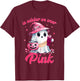 In October We Wear Pink Ghost Witch Breast Cancer Awareness T-Shirt - T-Shirt | Maroon