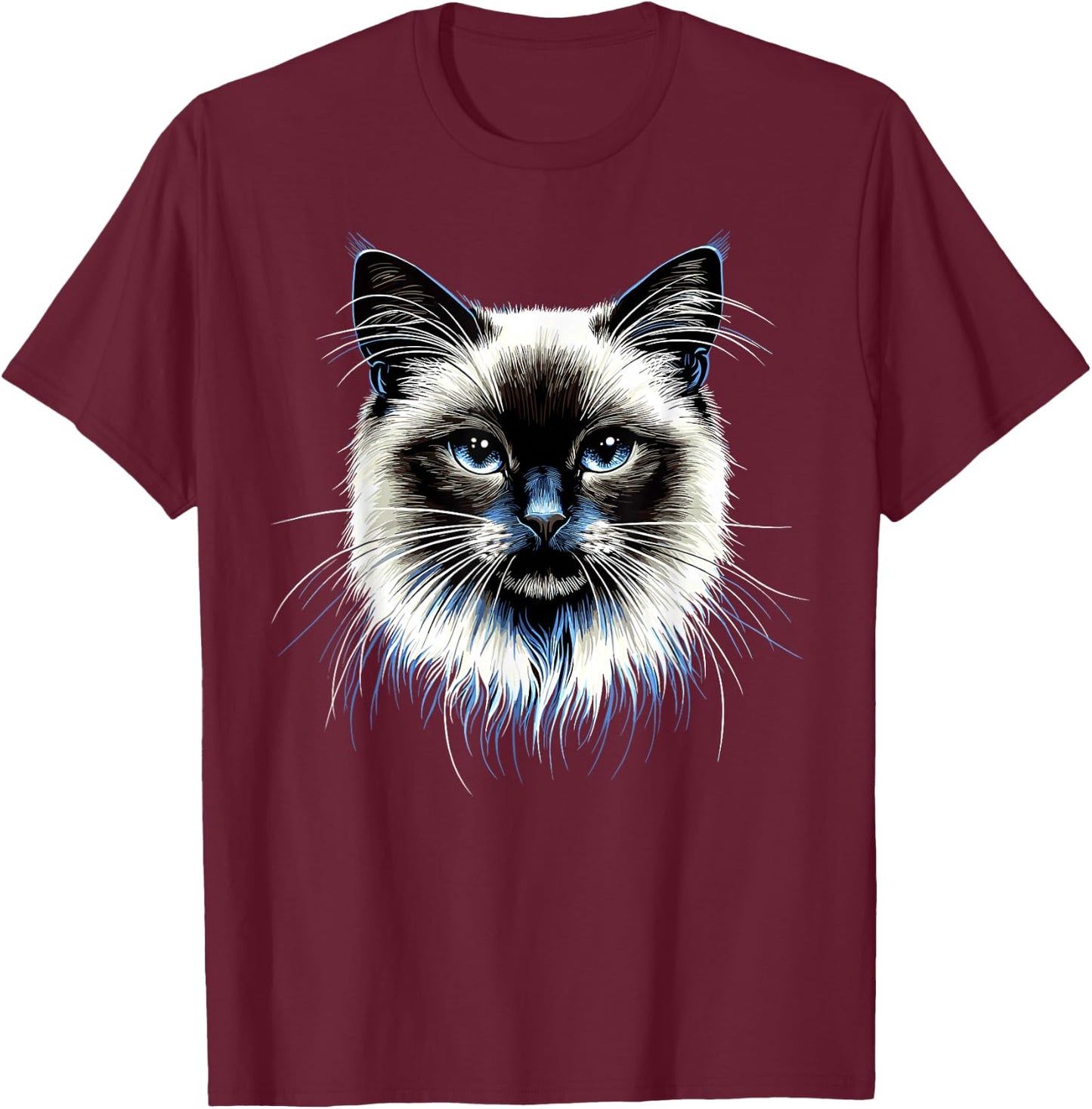 Burma Sacred Cat Burmese Cat Sweet Burma Cats , Black, S T-Shirt - T-Shirt | Maroon