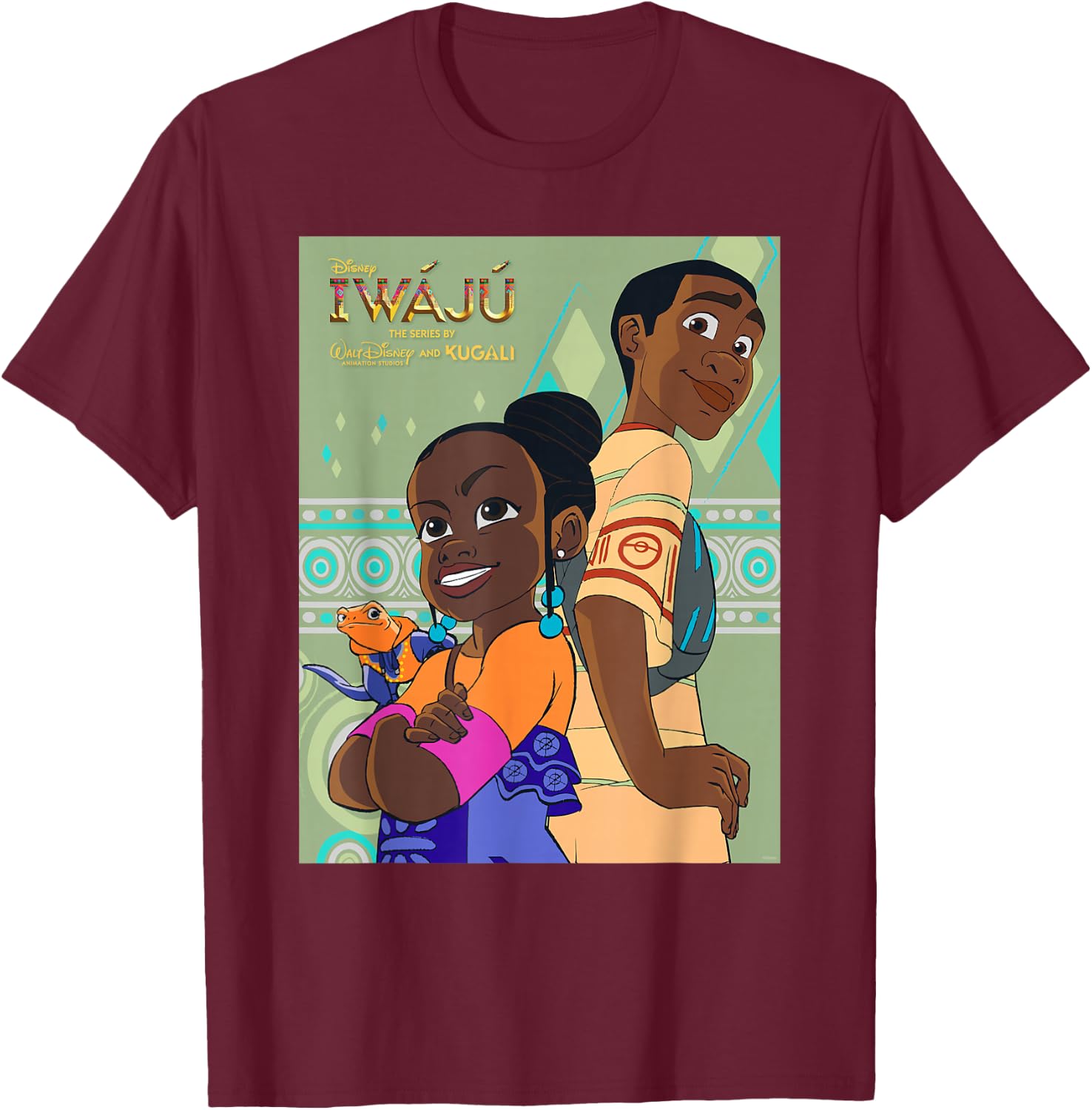 Disney Iwáju Animated Series Tola Kole and Otin Disney+ T-Shirt - T-Shirt | Maroon
