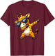 Cool Giraffe Dabbing T-Shirt - T-Shirt | Maroon