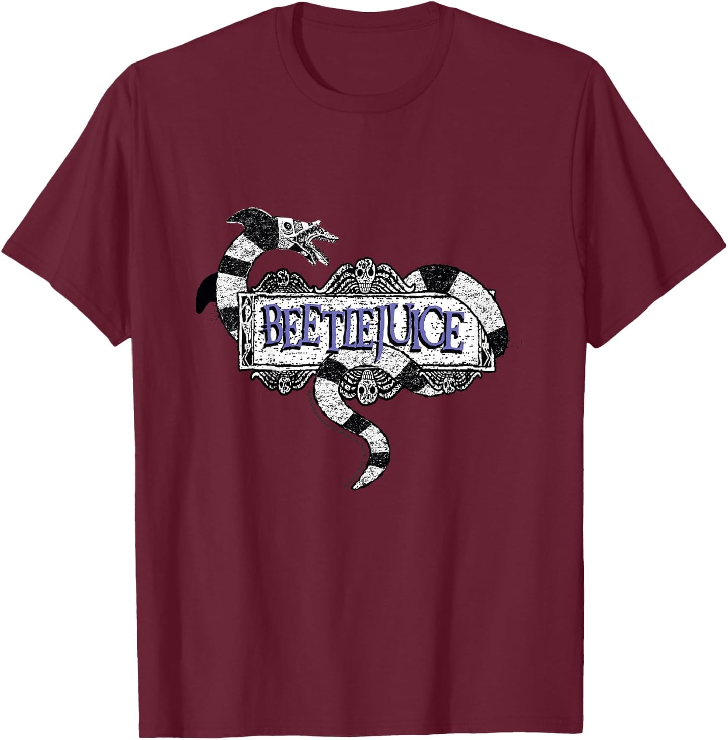 Kids Beetlejuice Sandworm Text Logo Kids T-Shirt - T-Shirt | Maroon