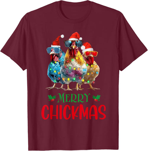 Merry Chickmas Ornament Lights Chicken Farmer Christmas