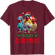 Merry Chickmas Ornament Lights Chicken Farmer Christmas T-Shirt - T-Shirt | Maroon