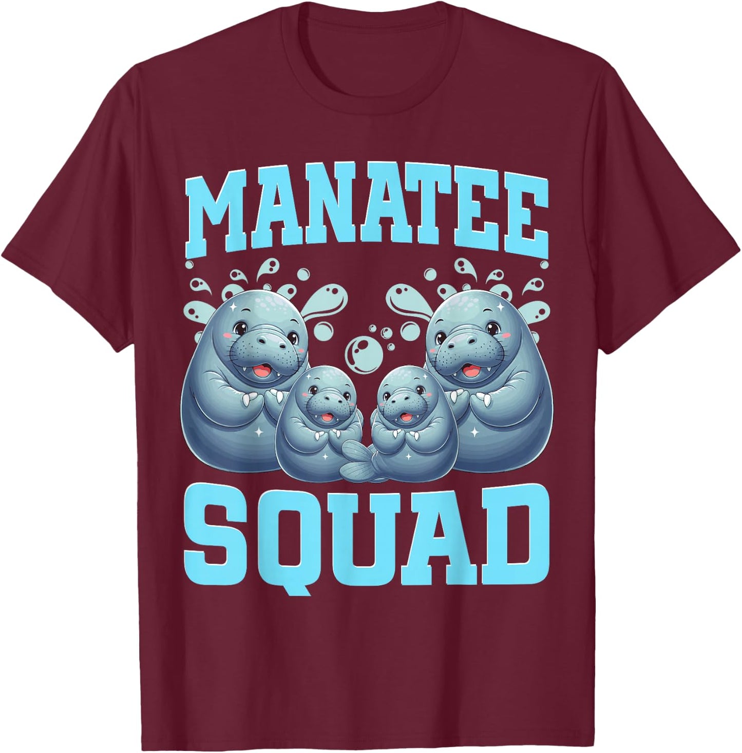 Manatees Lover Sea Cow Ocean Manatee Squad T-Shirt - T-Shirt | Maroon