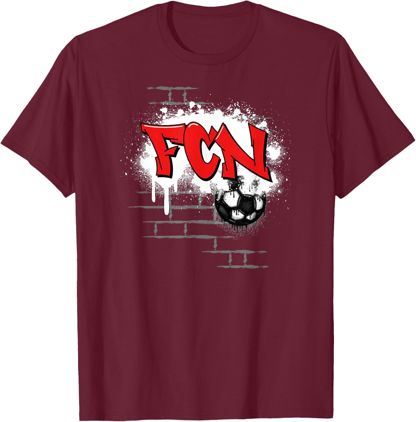 Nuremberg Football Clubberer Fan Franken Stadium Red White , black T-Shirt - T-Shirt | Maroon