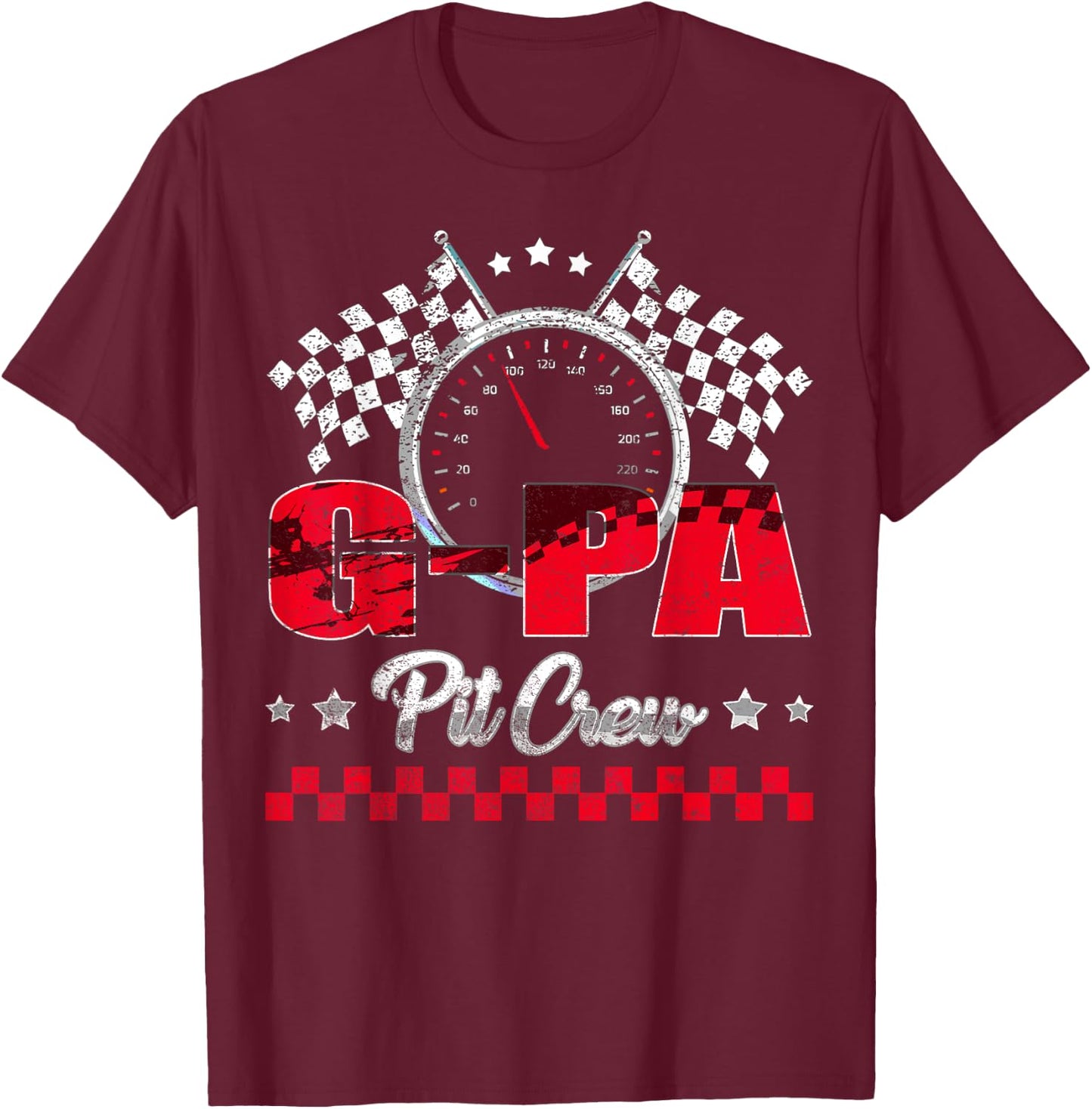 Race Car Birthday Party Racing Family G-pa Pit Crew T-Shirt - T-Shirt | Maroon