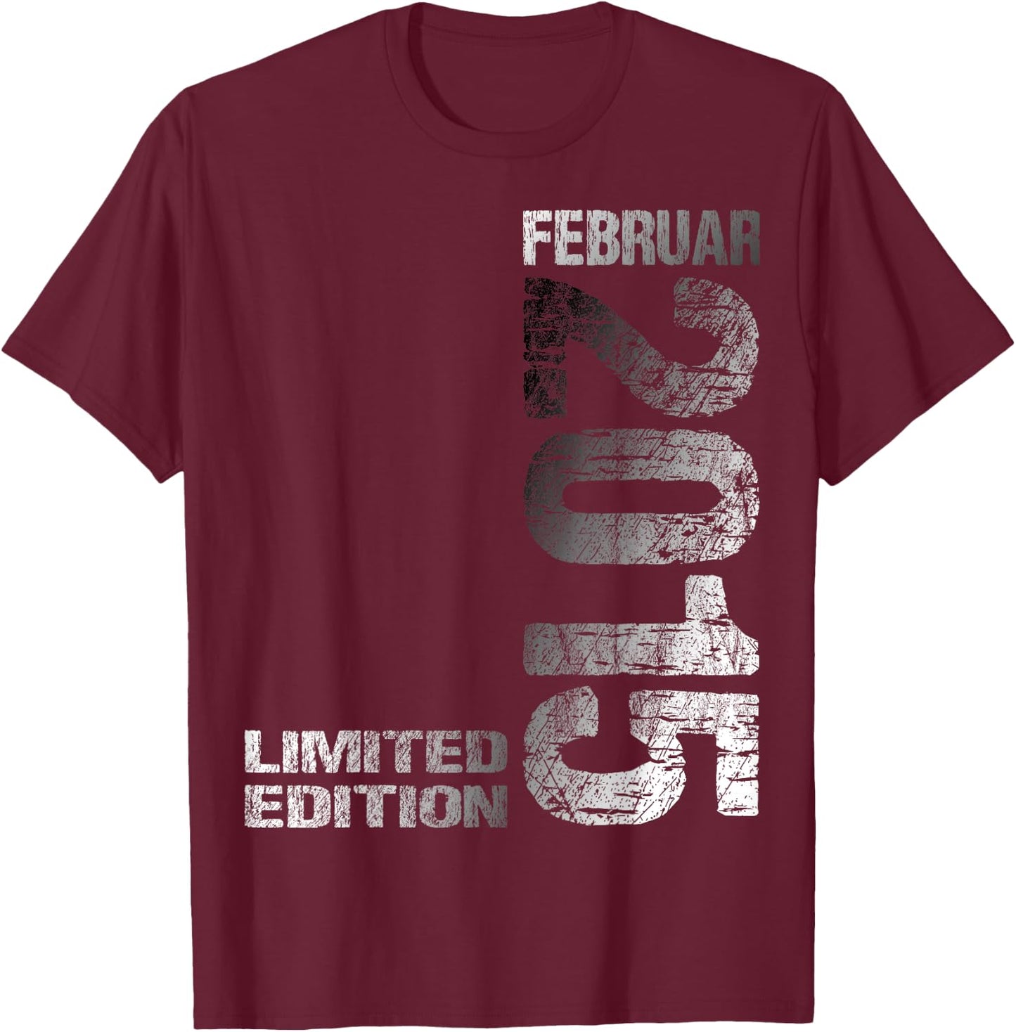 February 2015 Boy Girl 10th Birthday Limited Edition , black T-Shirt - T-Shirt | Maroon