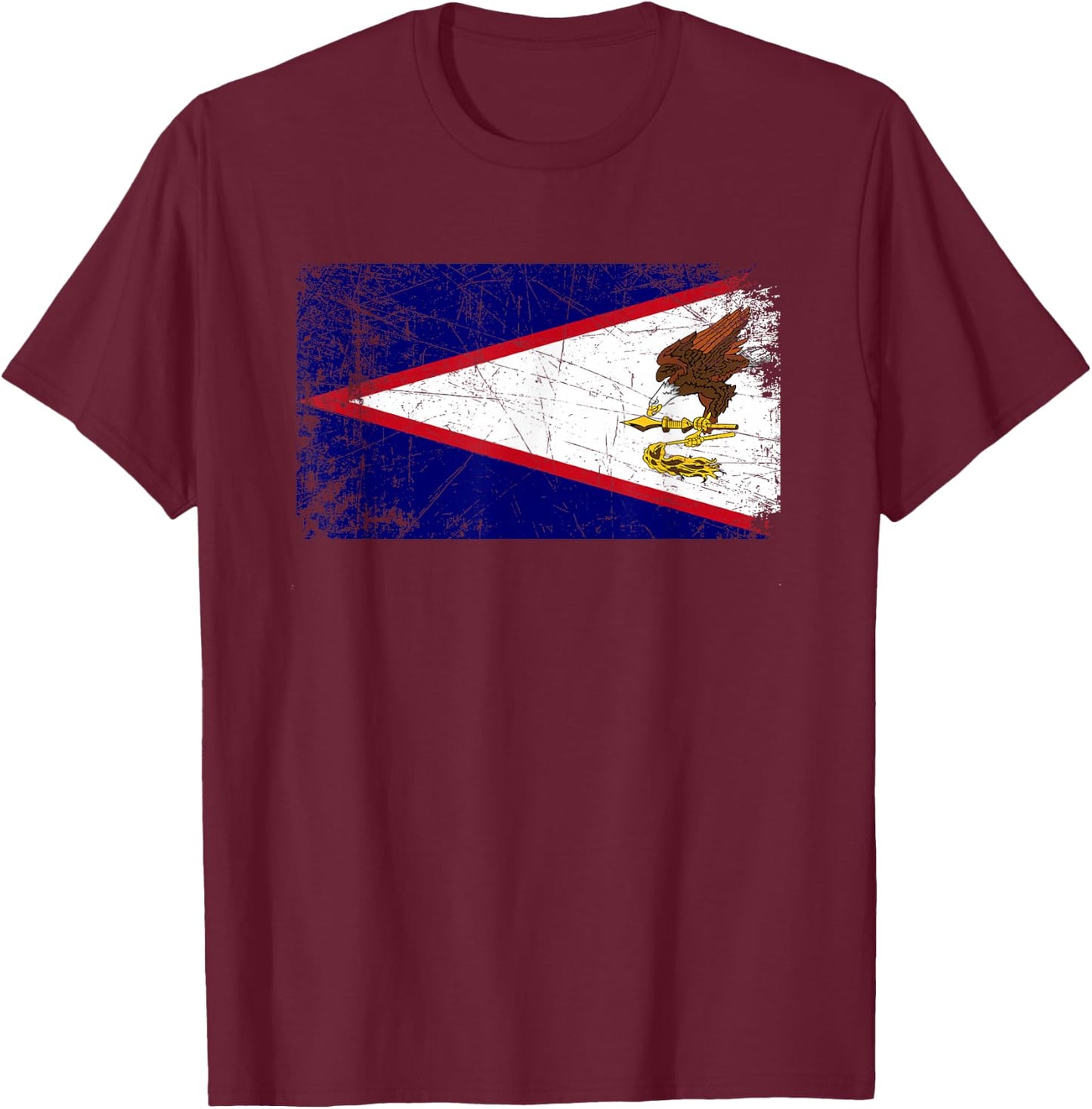 Vintage Made In AMERICAN SAMOA SAMOAN Flag Gift T-Shirt - T-Shirt | Maroon