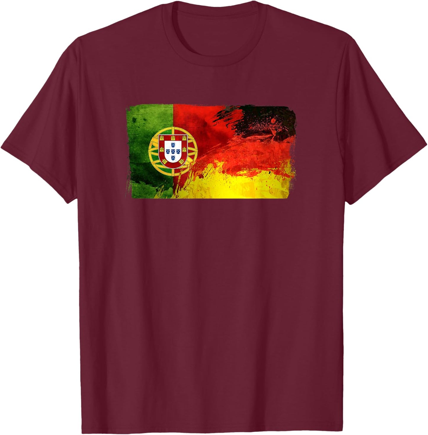 Portugal Deutschland Fusion Fußball Sport Wettkampf Freunde T-Shirt - T-Shirt | Maroon