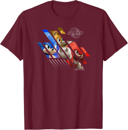Sonic the Hedgehog 3 - Team Sonic T-Shirt - T-Shirt | Maroon