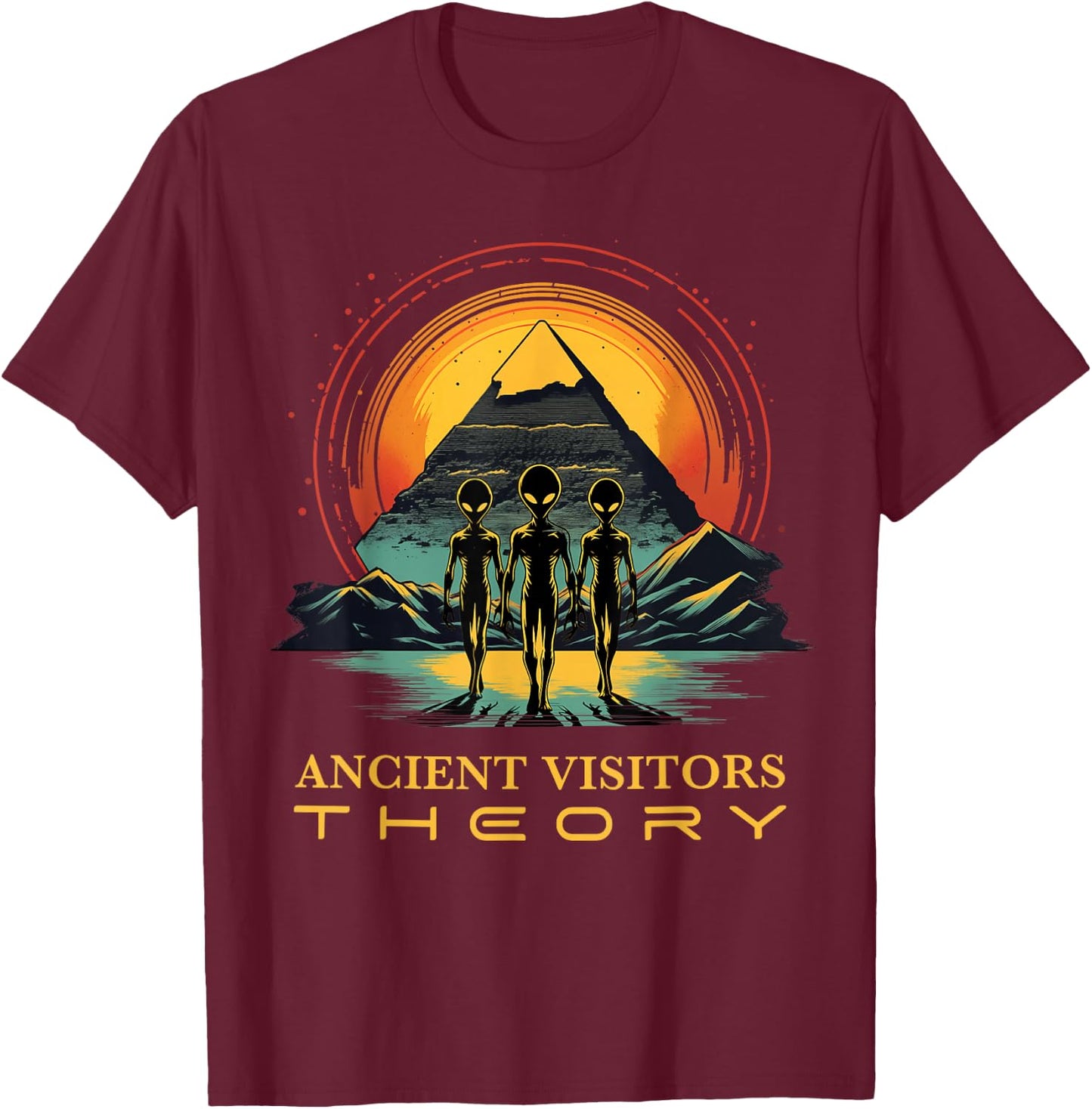 Theorie Antike Außerirdische Besucher Weltall UFO Alien T-Shirt - T-Shirt | Maroon