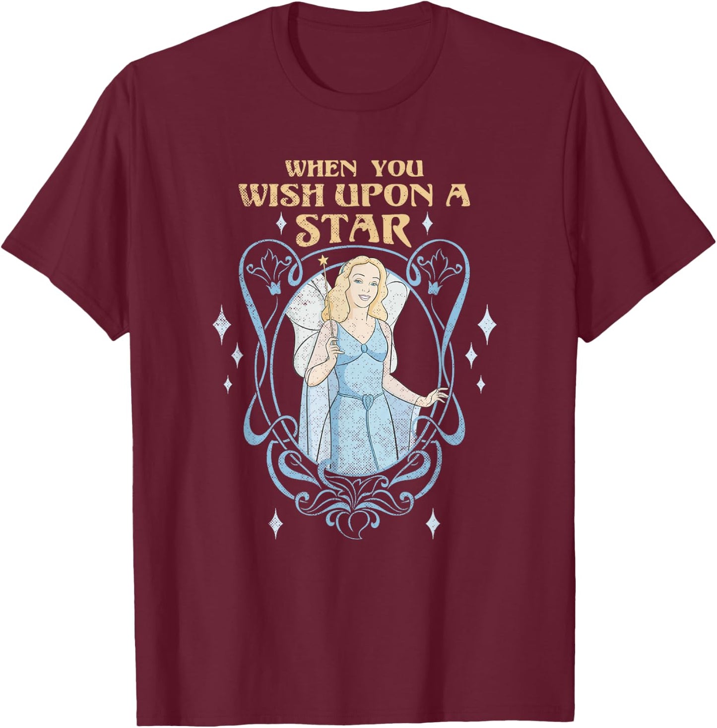 Disney Pinocchio Blue Fairy Wish Upon a Star T-Shirt - T-Shirt | Maroon