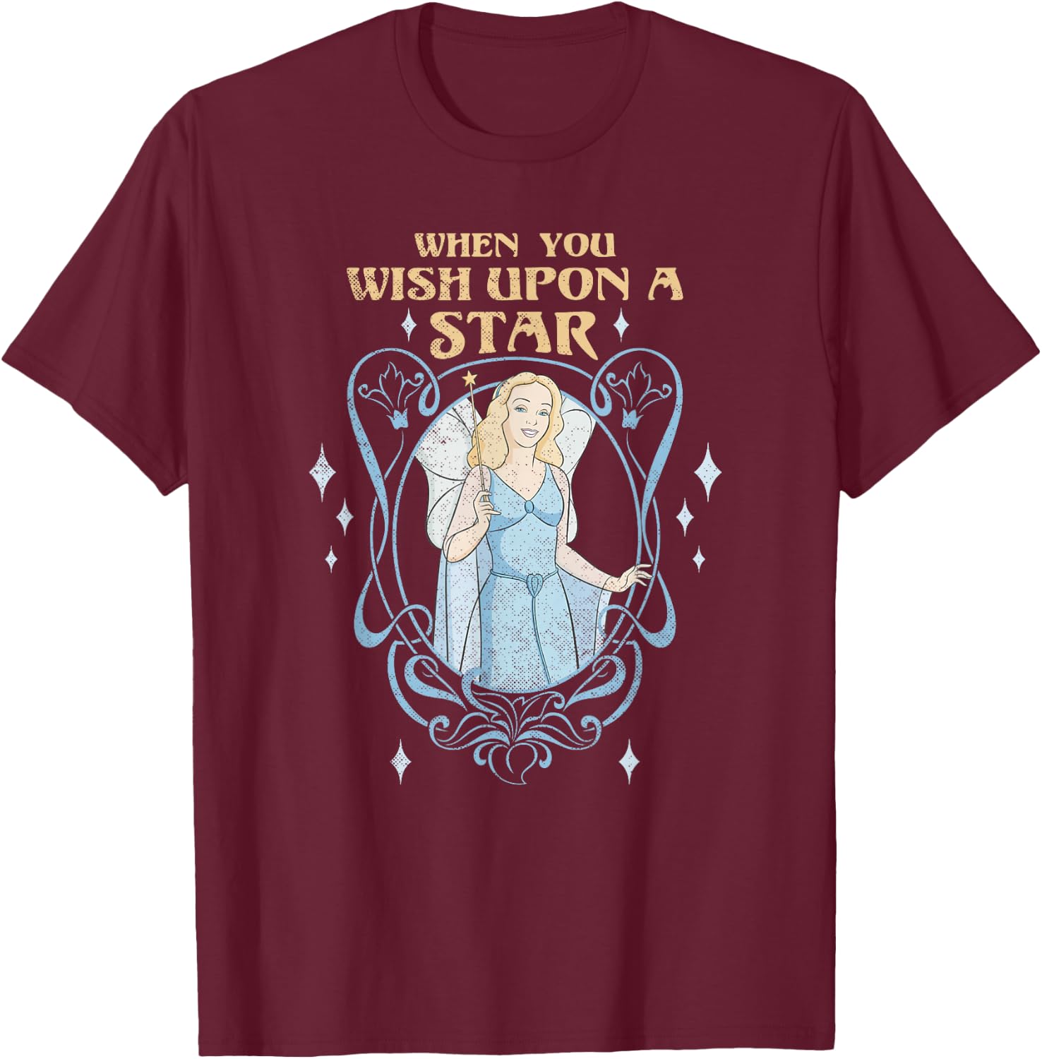 Disney Pinocchio Blue Fairy Wish Upon a Star T-Shirt - T-Shirt | Maroon