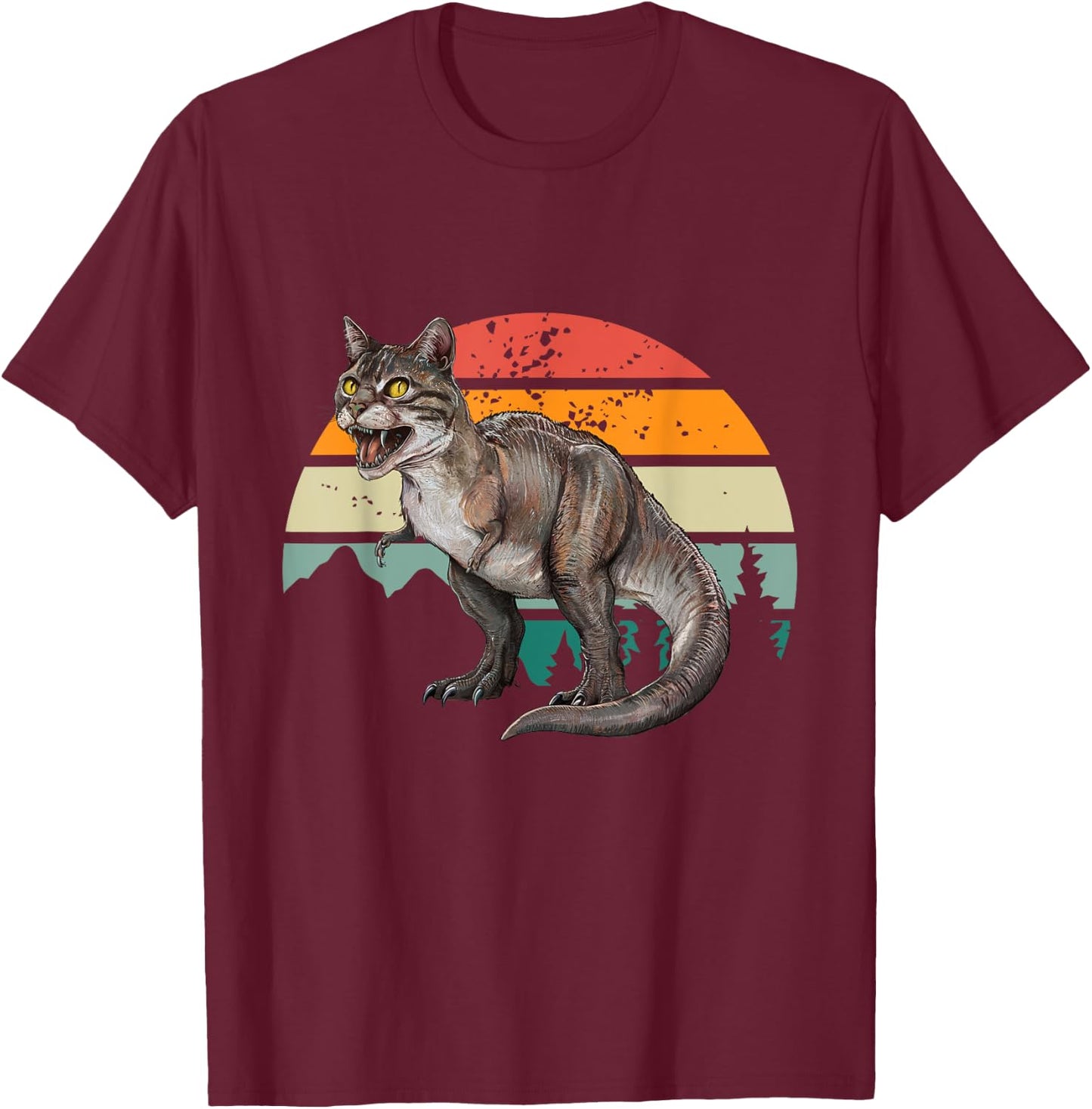 Catosaurus Rex Cat T-Rex Tyrannosaurus Funny Men Women Kids T-Shirt - T-Shirt | Maroon