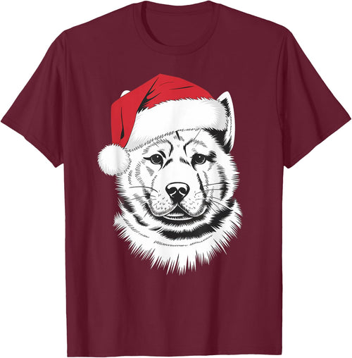 Joyful Akita Santa Dog on Akita Christmas