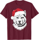 Joyful Akita Santa Dog on Akita Christmas T-Shirt - T-Shirt | Maroon