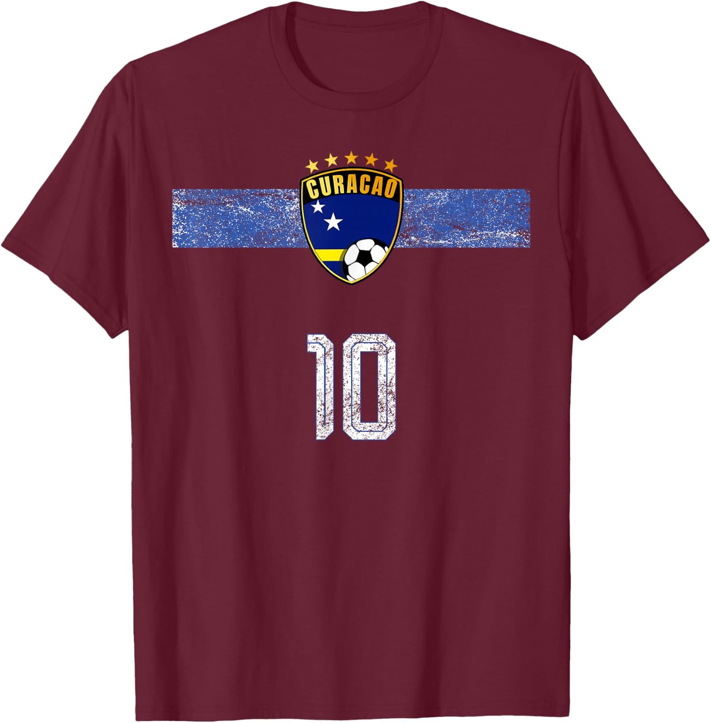 Retro Curacao Flagge Curacaoan Pride Lovers T-Shirt - T-Shirt | Maroon
