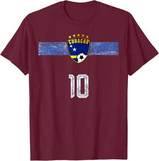 Retro Curacao Flagge Curacaoan Pride Lovers T-Shirt - T-Shirt | Maroon