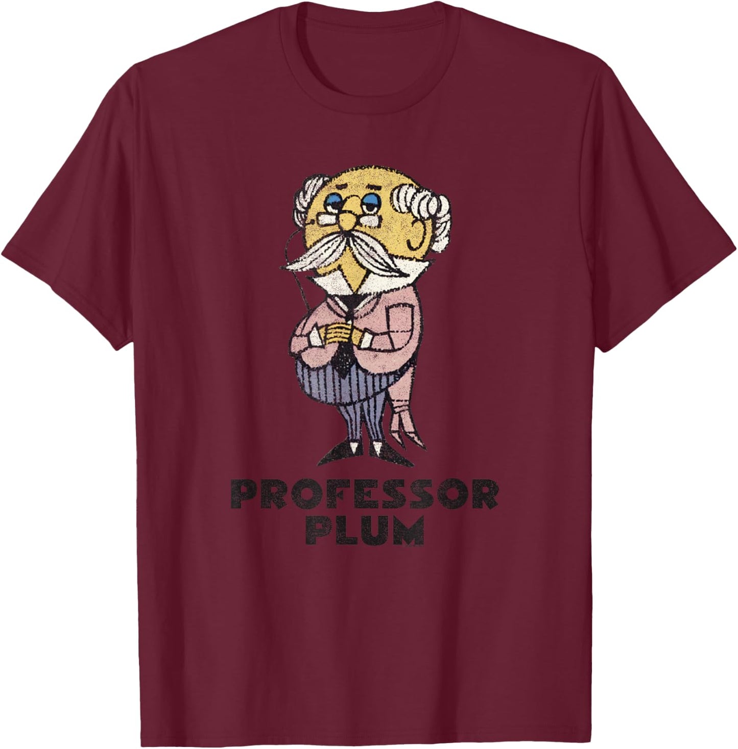 Clue Professor Plum Retro Poster T-Shirt - T-Shirt | Maroon