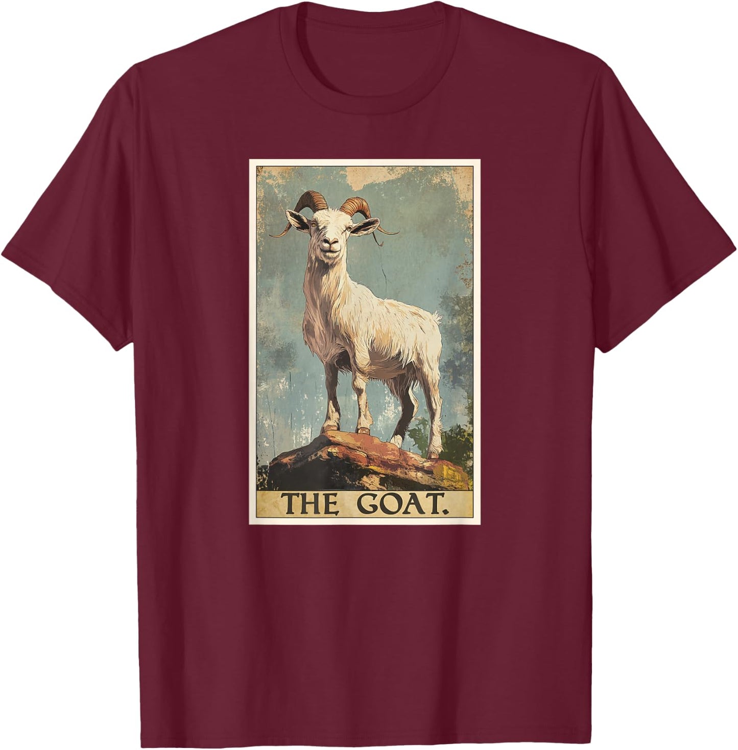 Goat Tarot Card Goats Goat T-Shirt - T-Shirt | Maroon