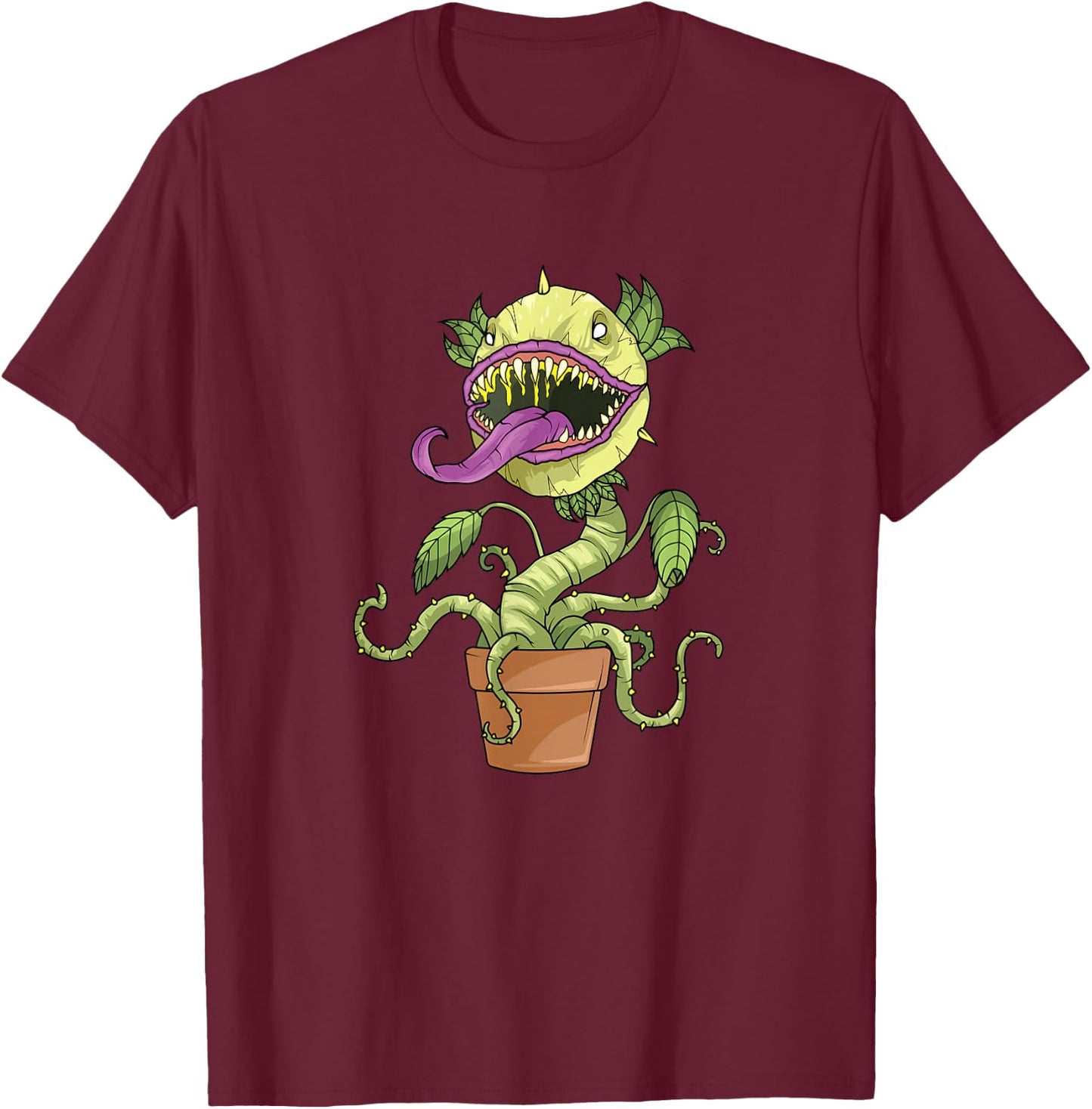 Venus Fly Trap Costume Carnivorous Plant Monster , black, s T-Shirt - T-Shirt | Maroon