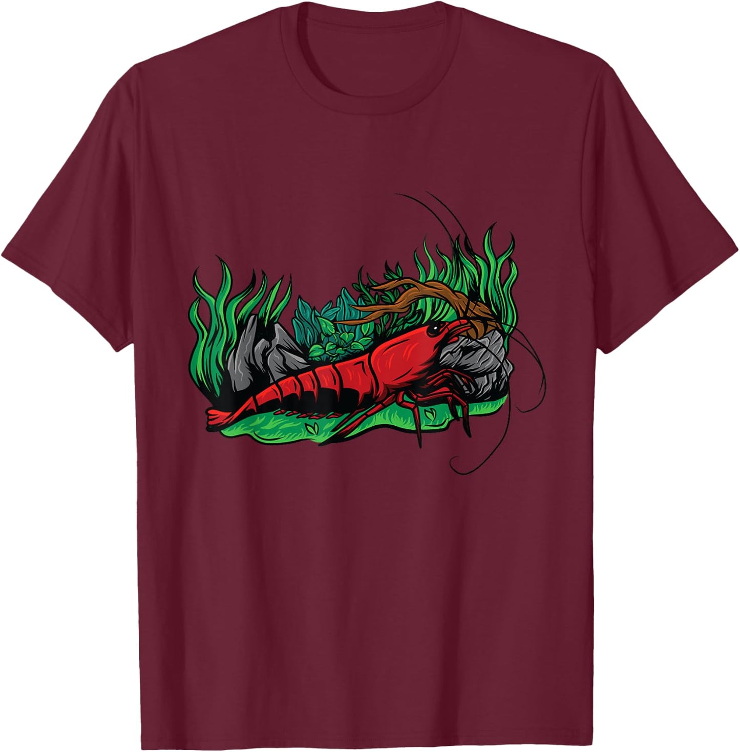 Neocaridina Red Cherry Shrimp Aquarium Dwarf Shrimp T-Shirt - T-Shirt | Maroon