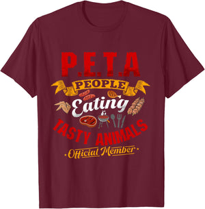 PETA Shirts People Eating Tasty Animals Anti Vegetarian T-Shirt - T-Shirt | Maroon