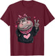 Cute Hippo Female Character Peace Sign Kawaii Pop Graphic T-Shirt - T-Shirt | Maroon