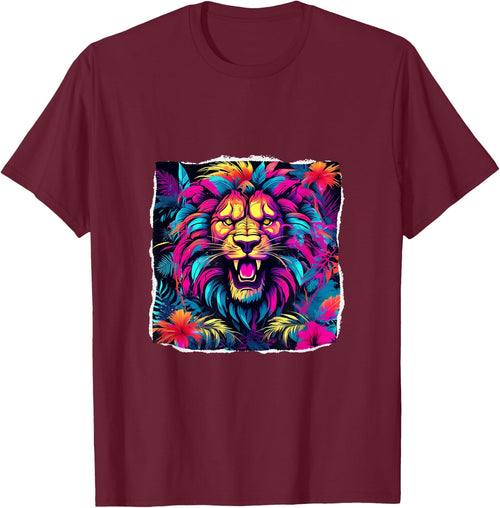 Neon Mane Lion Art: Colorful Jungle Design for All