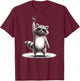 Funny Washbear Rock Music X Retro Rocker Racoon Pedro , black T-Shirt - T-Shirt | Maroon