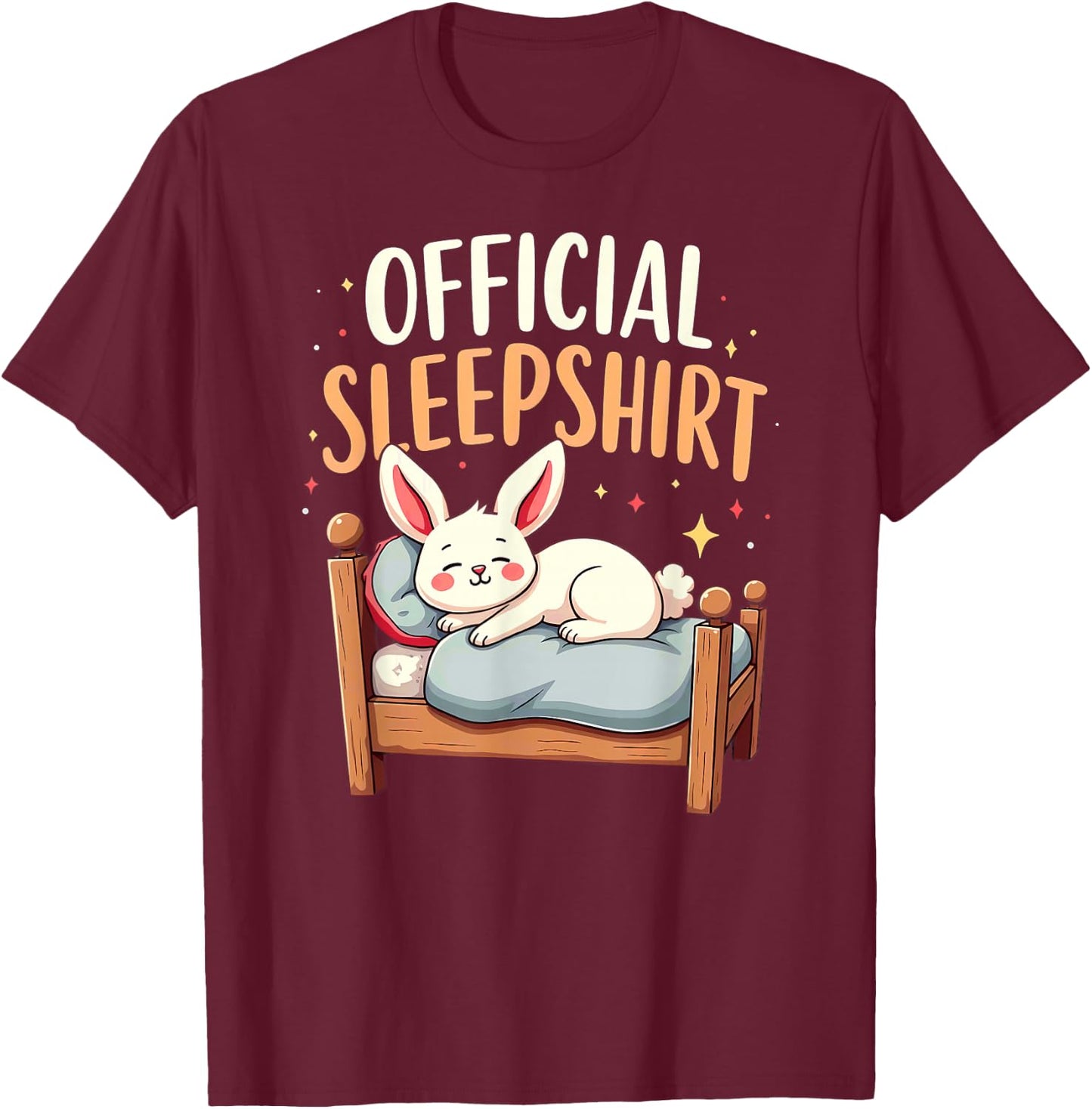 Official Sleepshirt Bunny Rabbit Sleeping T-Shirt - T-Shirt | Maroon