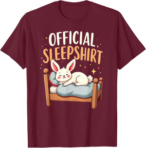 Official Sleepshirt Bunny Rabbit Sleeping T-Shirt - T-Shirt | Maroon