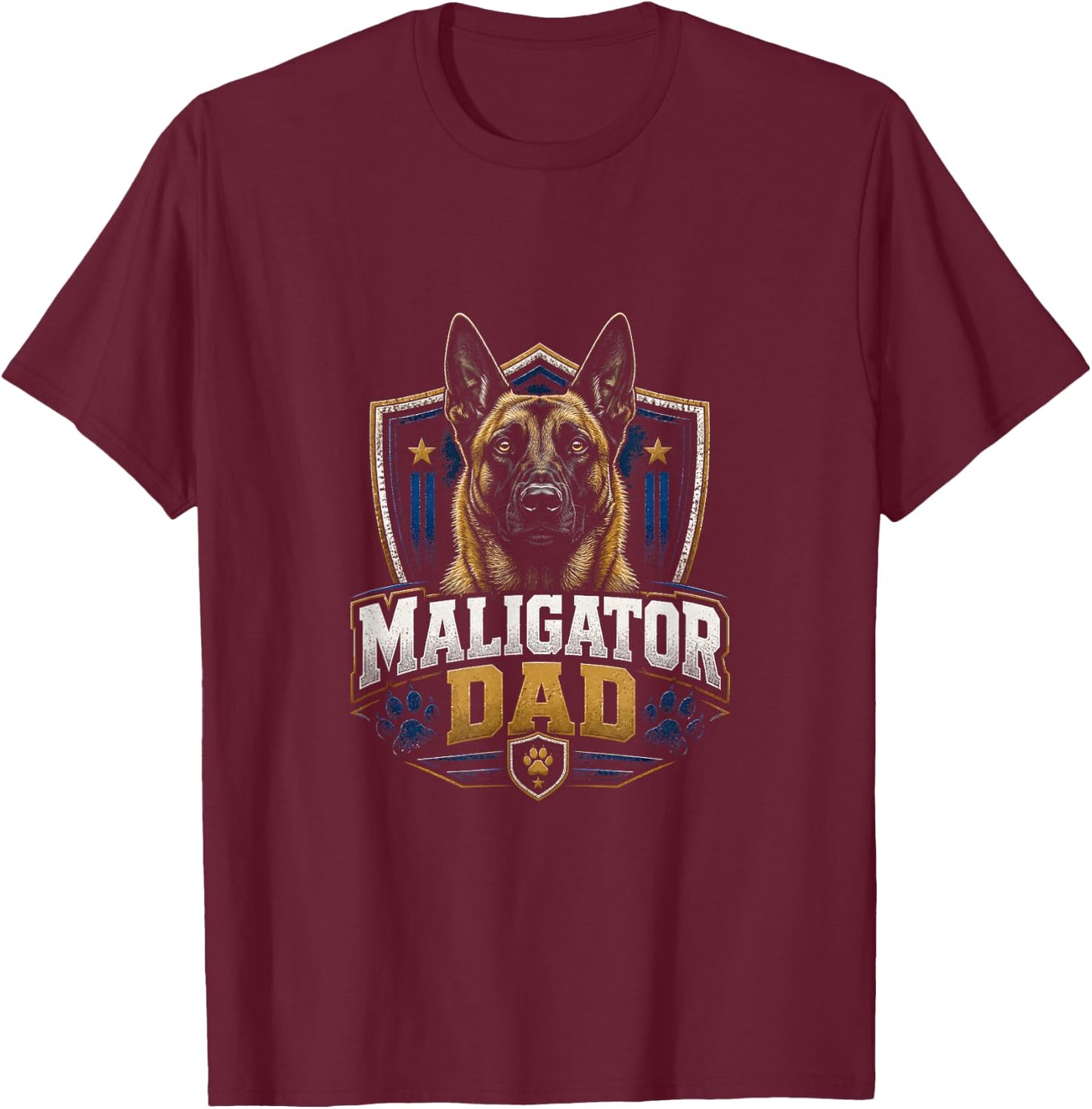 Maligator Dad Belgian Malinois T-Shirt - T-Shirt | Maroon