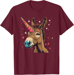 Cute magical Donkey Unicorn Costume T-Shirt - T-Shirt | Maroon