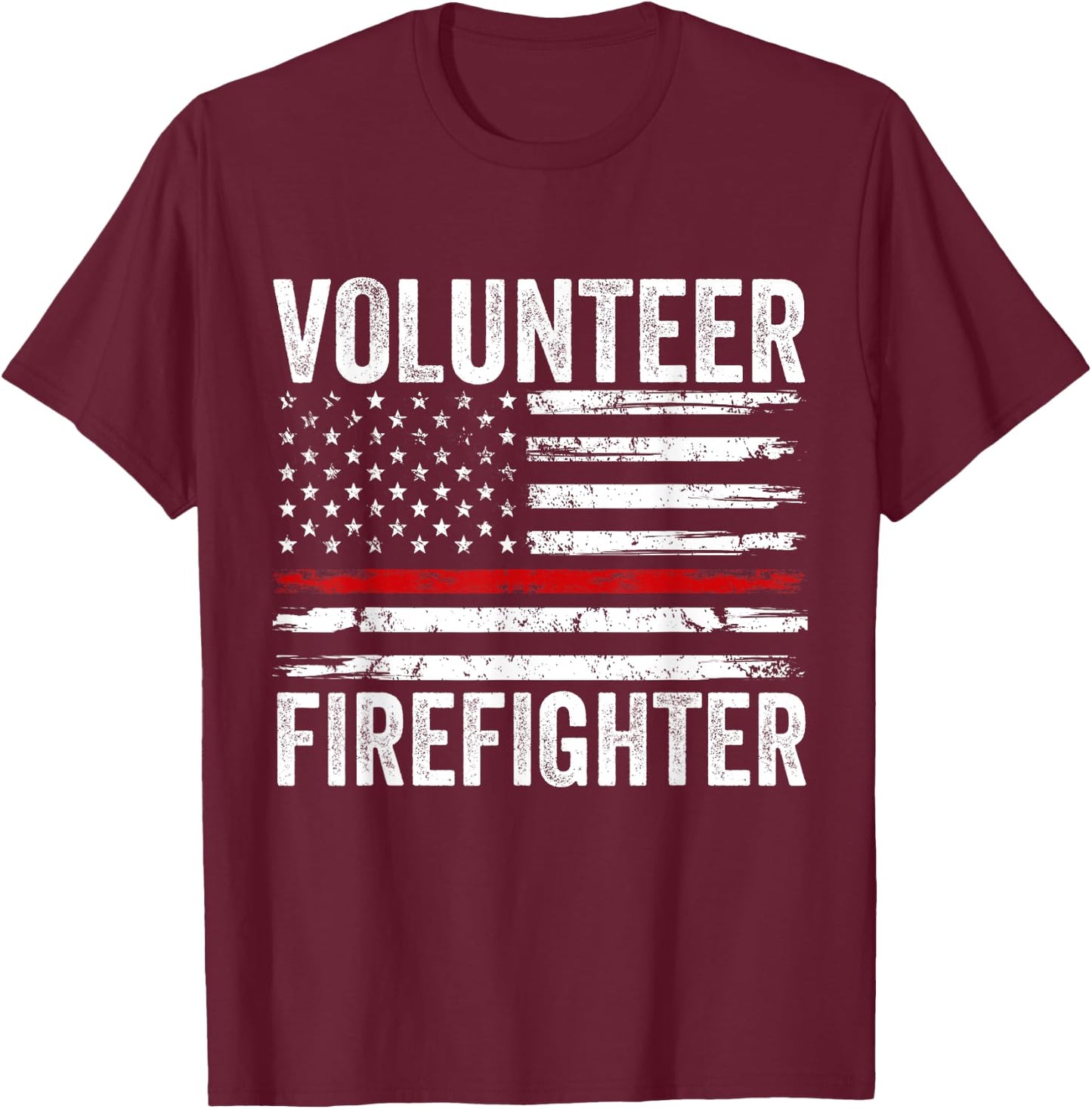 Volunteer Firefighter Men Women Funny Fireman Firewoman Dad T-Shirt - T-Shirt | Maroon