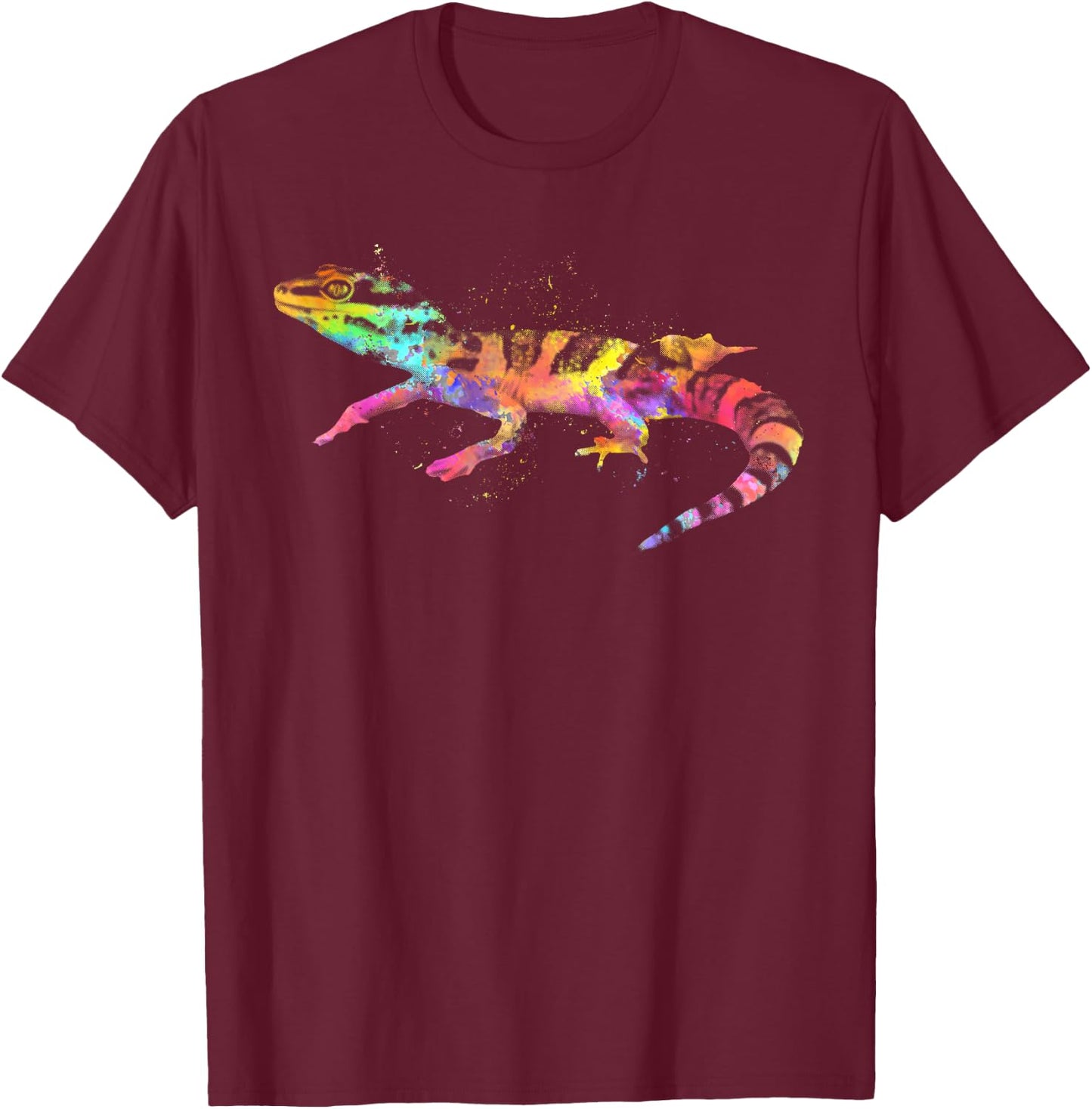 Cute Leopard Gecko Women Kids Lizard Leopard Gecko T-Shirt - T-Shirt | Maroon