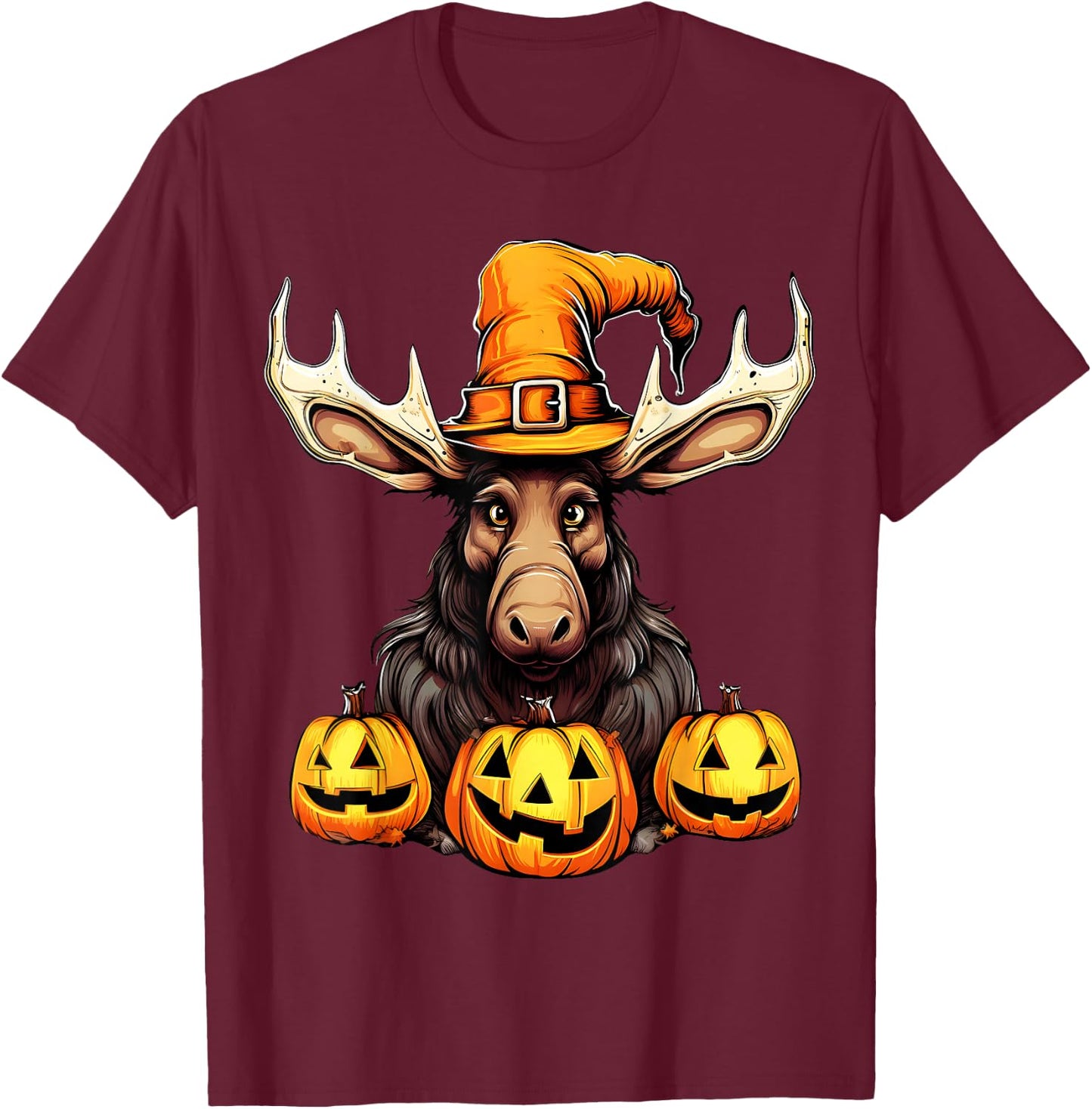 Moose Halloween Costume - Animal Moose Lover Halloween T-Shirt - T-Shirt | Maroon