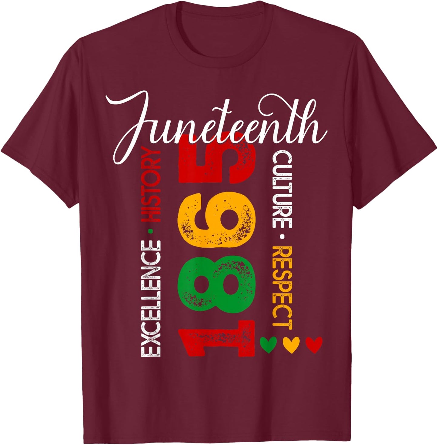 Juneteenth 1865 Independence Day Black History Afro Women T-Shirt - T-Shirt | Maroon