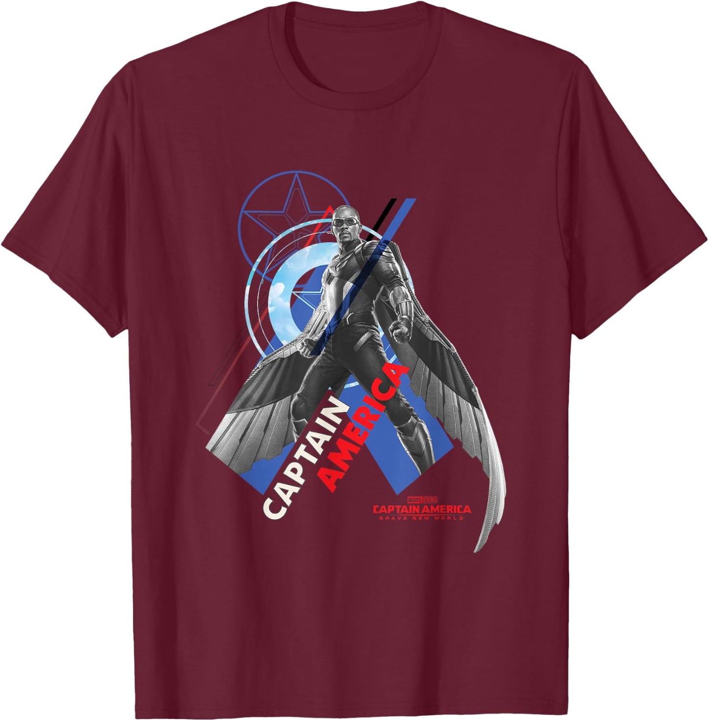 Marvel Captain America: Brave New World New Captain America T-Shirt - T-Shirt | Maroon