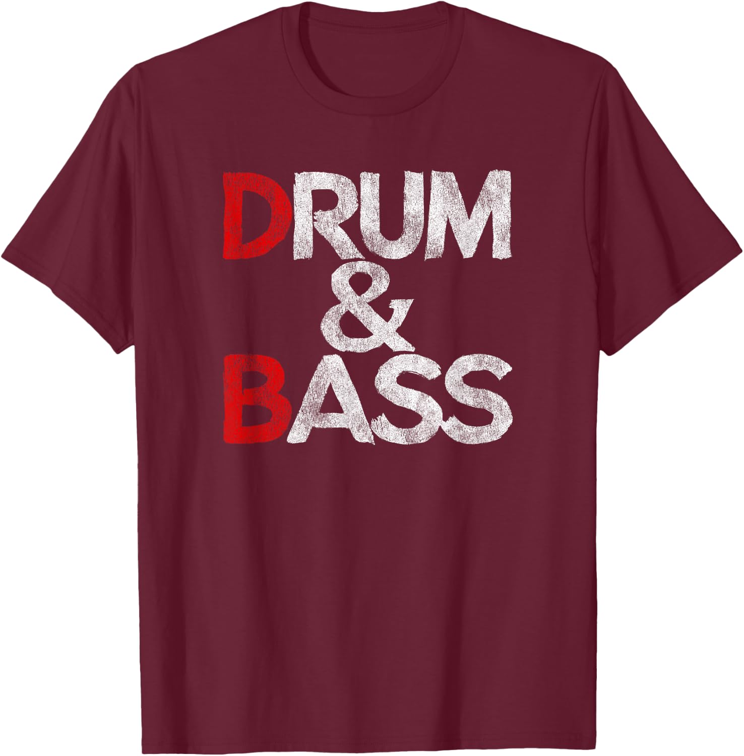 Drum And Bass Rum & Ass Funny Vintage , Black, S T-Shirt - T-Shirt | Maroon
