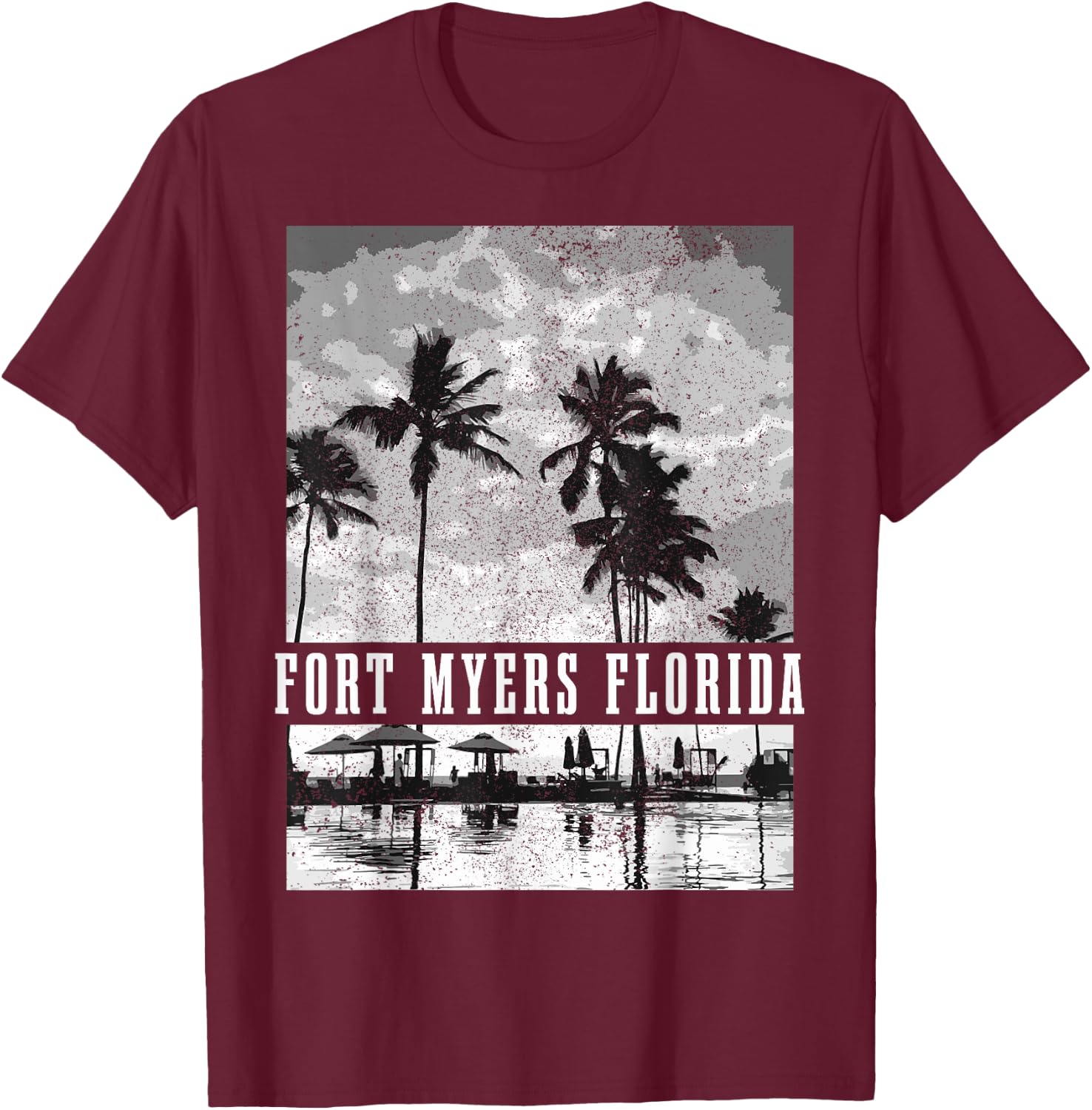 Fort Myers Beach Florida Vintage USA America Souvenir T-Shirt - T-Shirt | Maroon