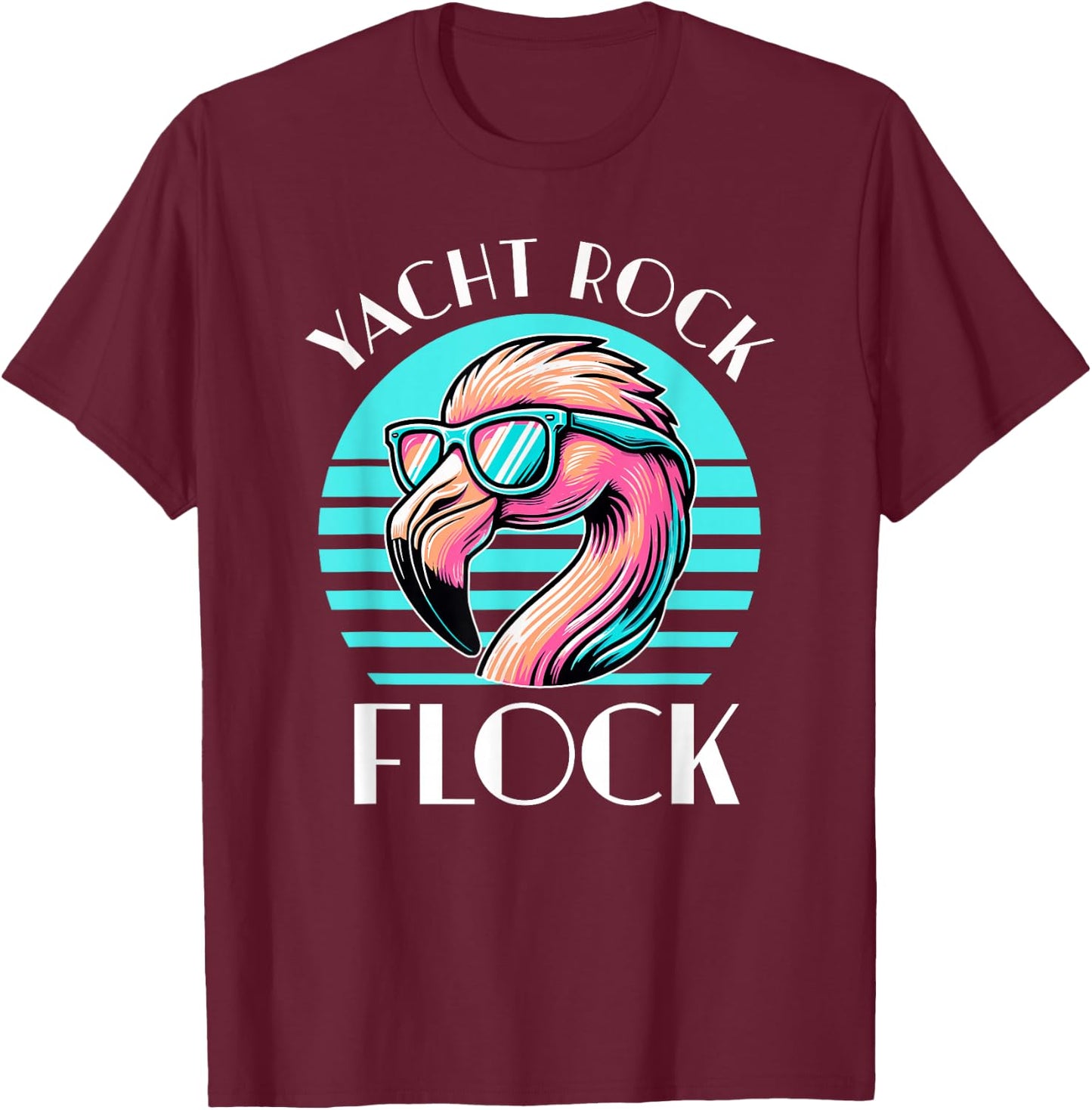 Retro Yacht Rock Flock T-Shirt - T-Shirt | Maroon