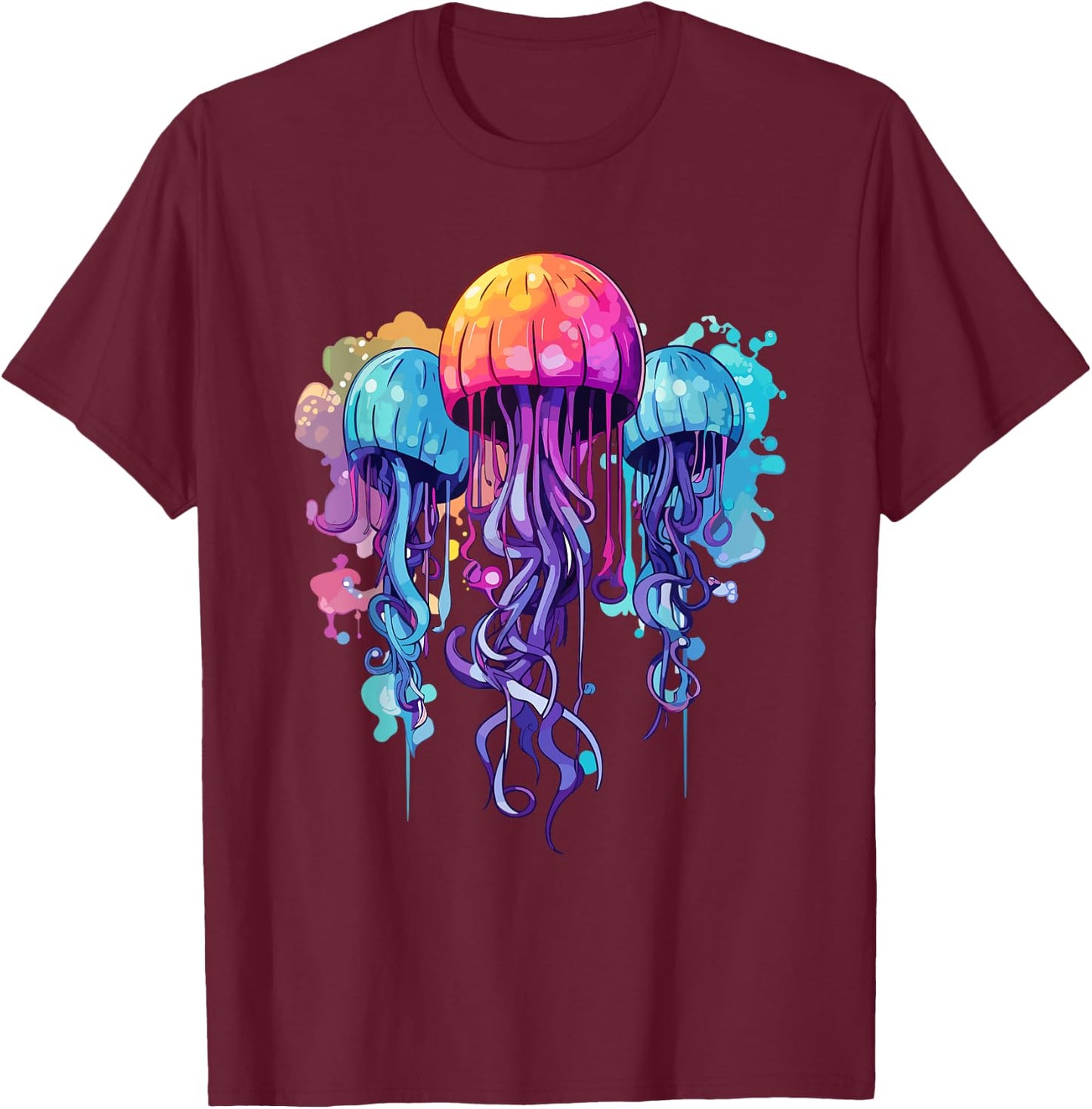 Jellyfish Costume Psychedelic Jelly Fish Sea Ocean T-Shirt - T-Shirt | Maroon