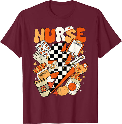 Retro Pumpkin Nurse Life Thanksgiving Fall Autumn Nurse