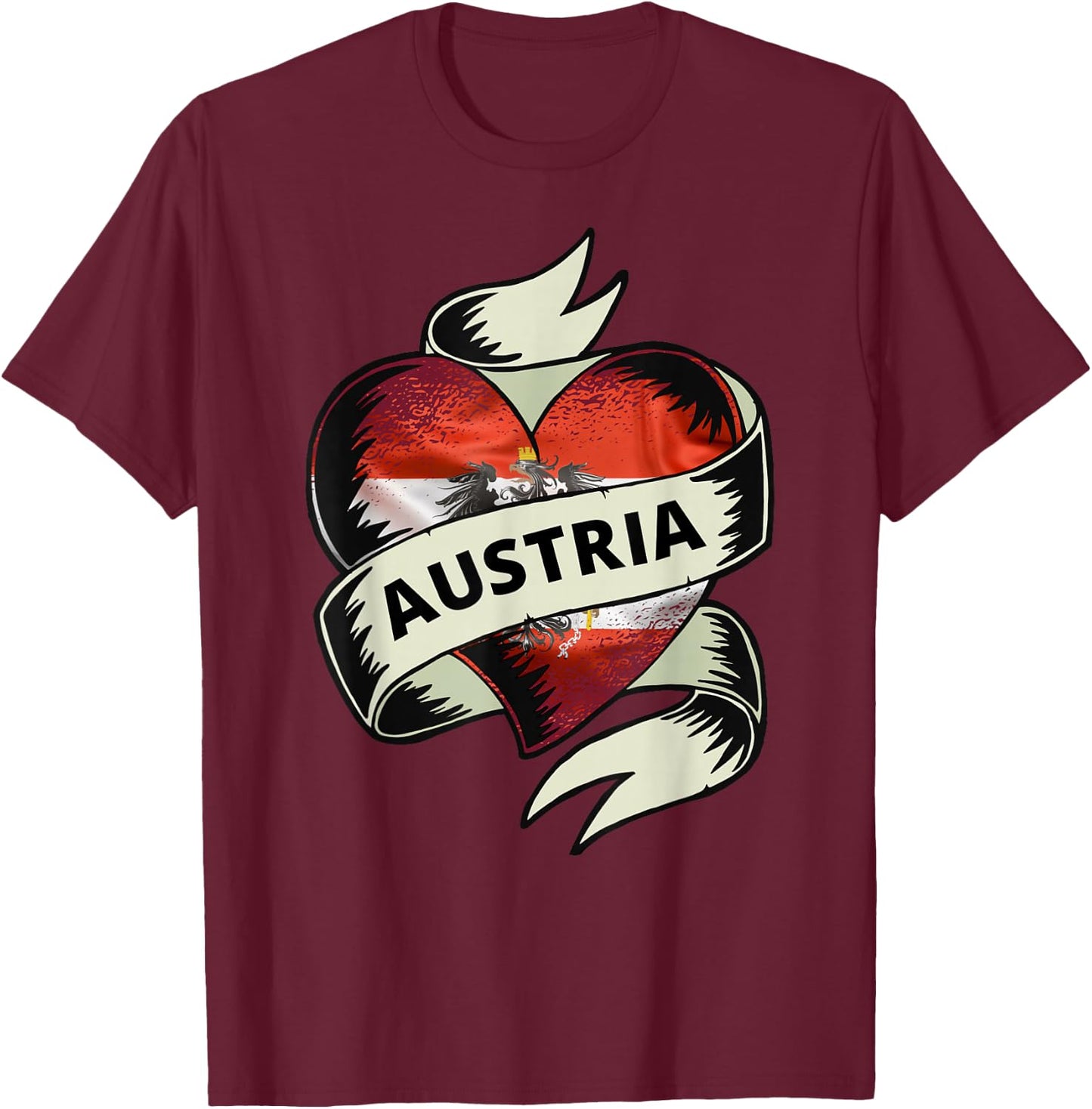 Österreich Flagge Fan Österreichische Flagge Patriot Austria T-Shirt - T-Shirt | Maroon