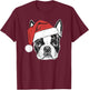 Joyful Boston Terrier Santa Dog on Boston Terrier Christmas Women Kids T-Shirt - T-Shirt | Maroon