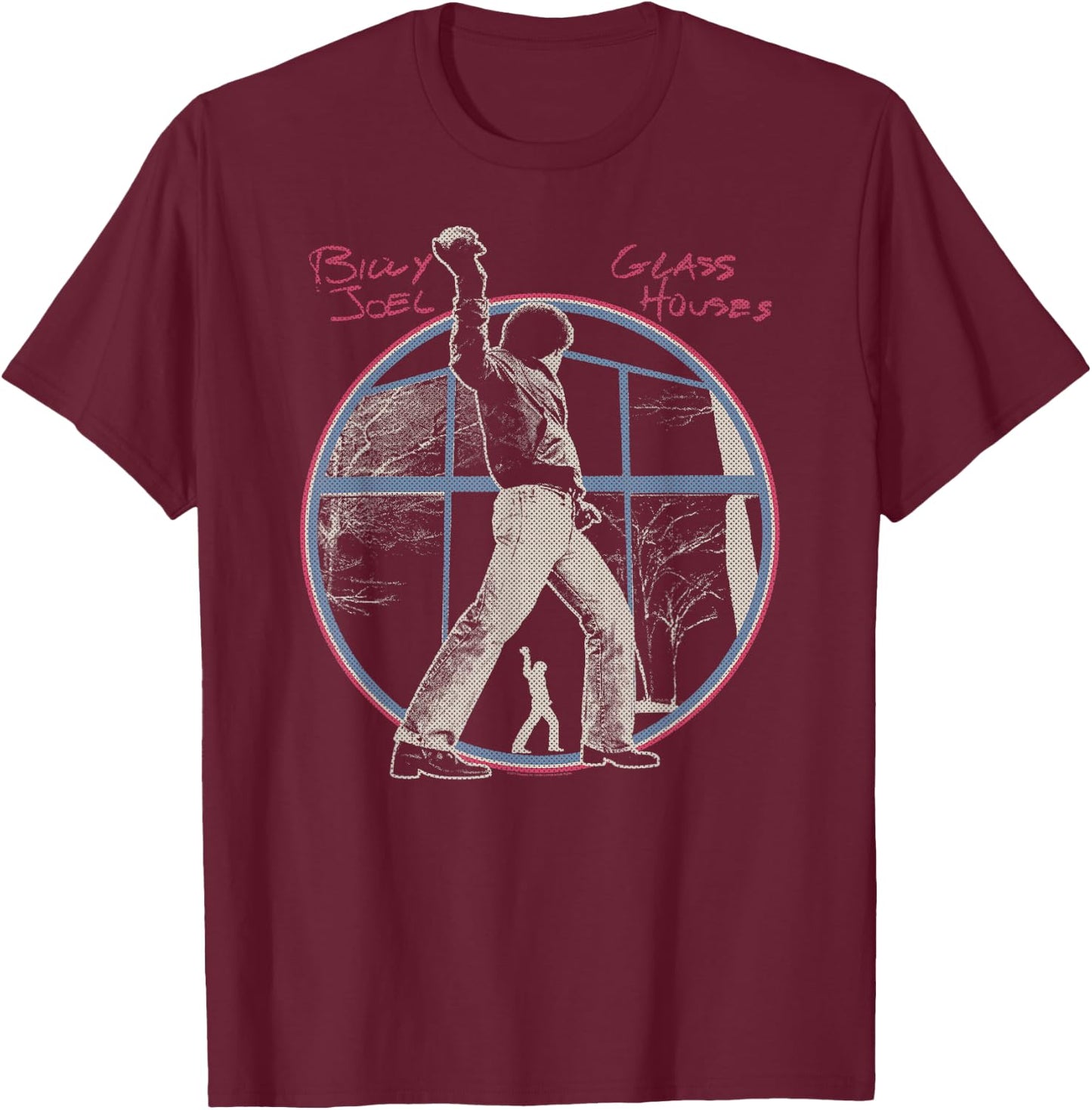 Billy Joel - Glass Houses T-Shirt - T-Shirt | Maroon