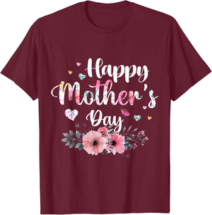 Joyeuse fête des mères 2026, Jolie Fleur pour Femme, Maman, Grand-mère T-Shirt - T-Shirt | Maroon