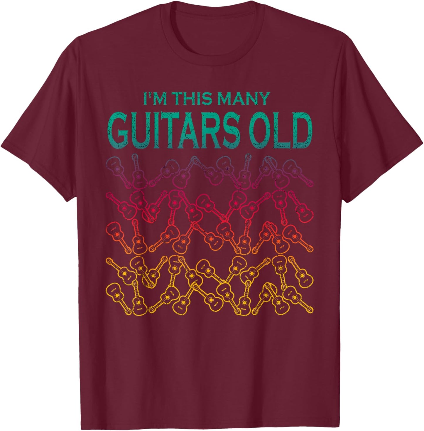 Funny 50 Year Guitar Player Musician 50th Birthday T-Shirt - T-Shirt | Maroon